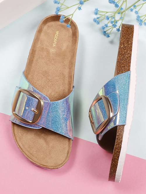 women sliver slip on flat sandal - 20425024 -  Standard Image - 0