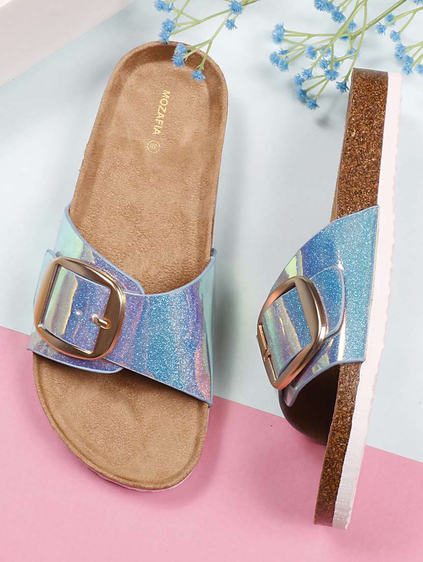 women sliver slip on flat sandal - 20425024 - Zoom Image - 0