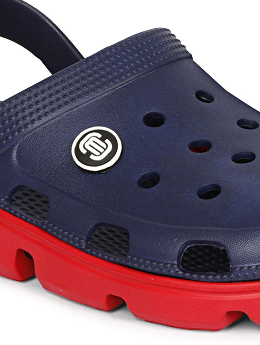 men solid navy blue colored clogs - 20425087 - Standard Image - 3