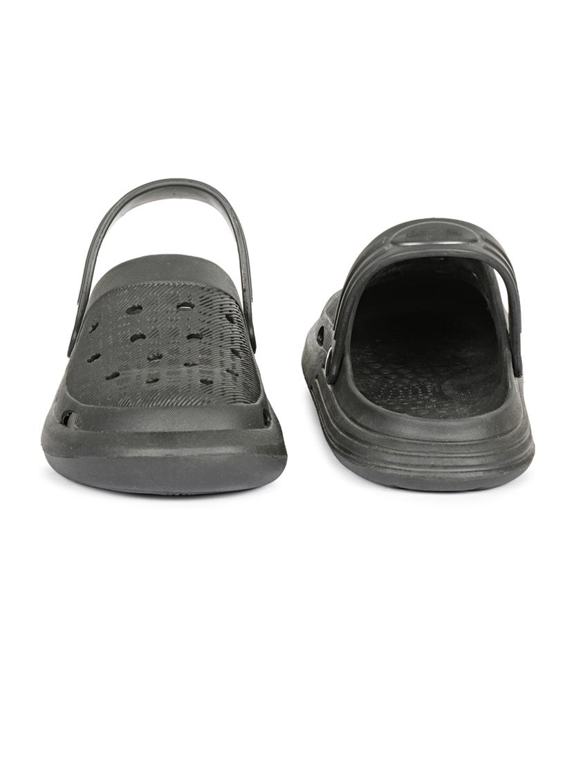 men solid charcoal colored clogs - 20425089 - Standard Image - 3