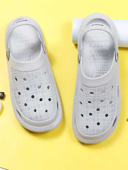 men solid off white colored clogs - 20425090 - Standard Image - 0