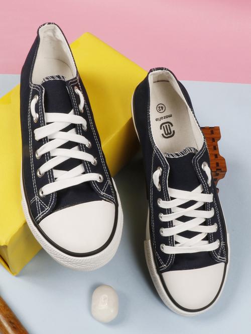 men solid black lace up sneaker - 20425102 -  Standard Image - 0