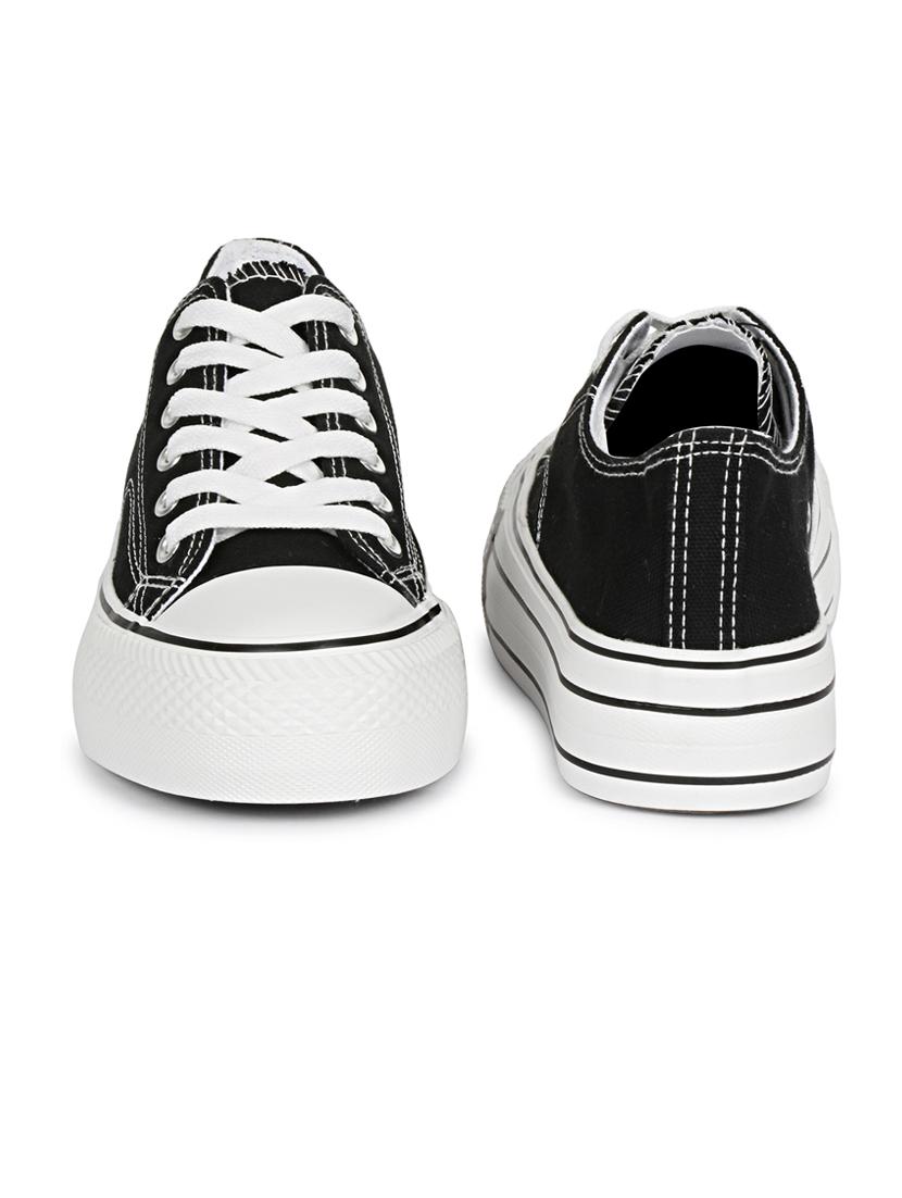 men solid black lace up sneaker - 20425102 - Standard Image - 3