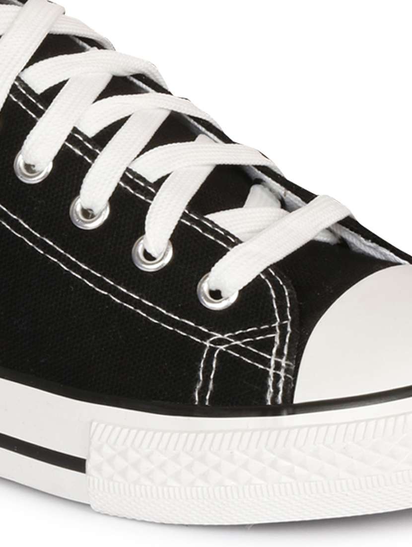 men solid black lace up sneaker - 20425113 -  Standard Image - 3