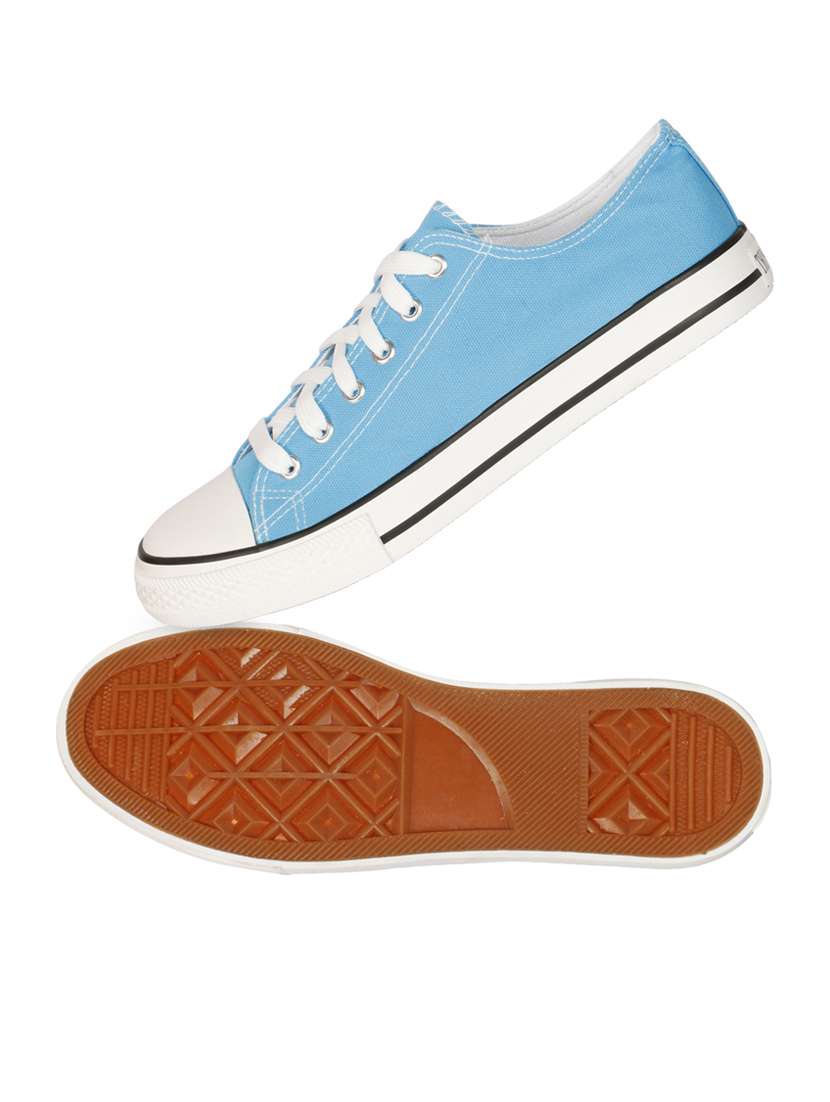 men solid blue lace up sneaker - 20425115 -  Standard Image - 3