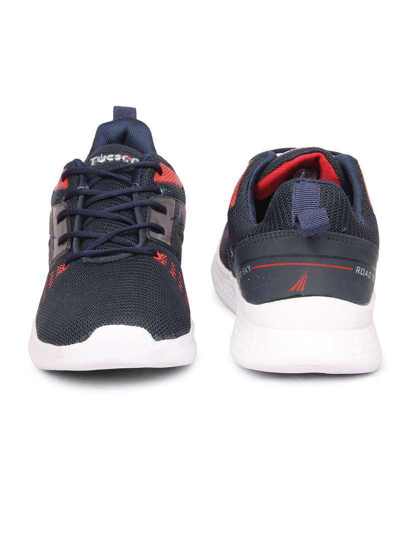 men solid navy blue lace up sneaker - 20425128 - Standard Image - 3