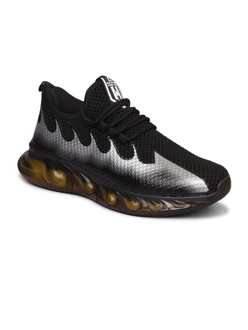 men printed black lace up sneaker - 20425156 -  Zoom Image - 0