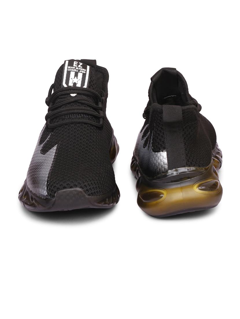 men printed black lace up sneaker - 20425156 - Standard Image - 3