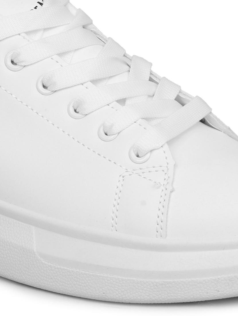 men solid white lace up sneaker - 20425180 - Standard Image - 3