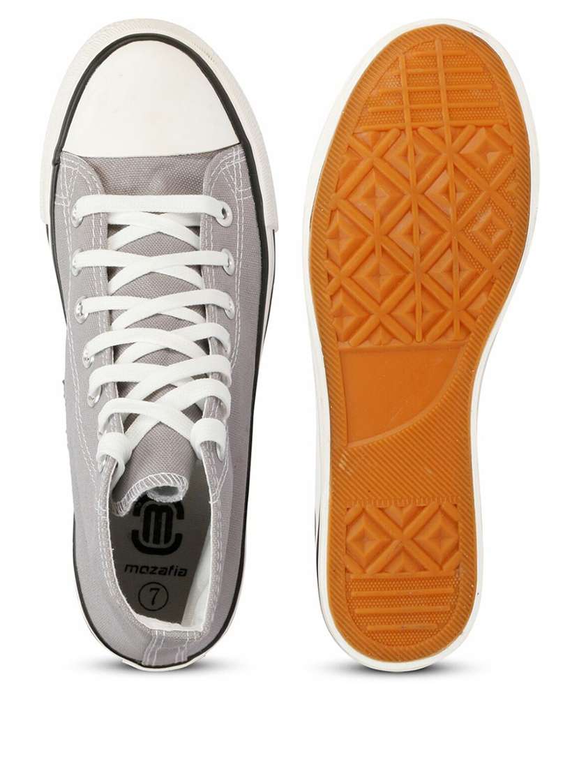 men solid grey high ankle lace up sneaker - 20425226 -  Standard Image - 5