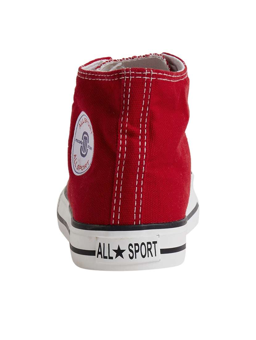 men solid red lace up sneaker - 20425228 -  Standard Image - 3
