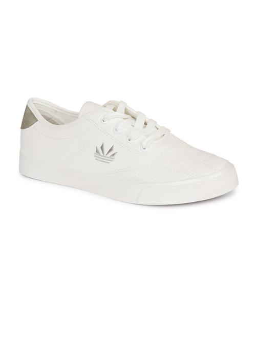 men solid white lace up sneaker - 20425297 - Standard Image - 0
