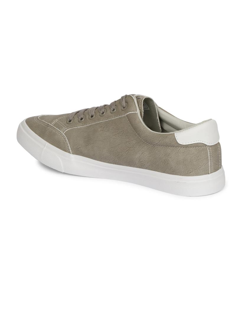 men solid beige lace up sneaker - 20425303 - Standard Image - 3