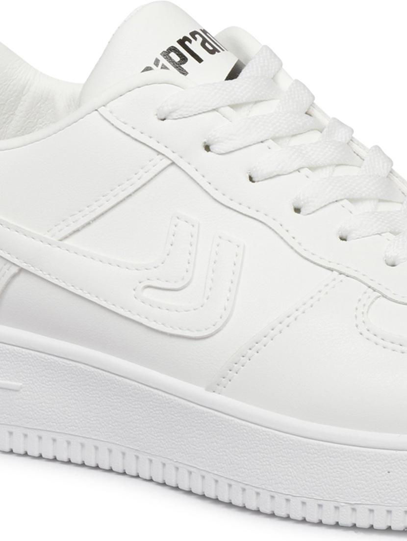 men solid white lace up sneaker - 20425339 - Standard Image - 3