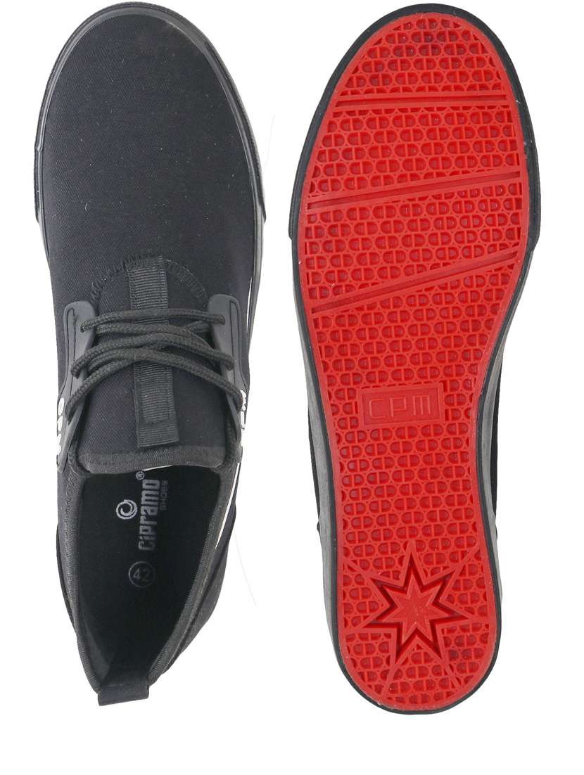 black canvas lace up sneakers - 20425422 - Standard Image - 3