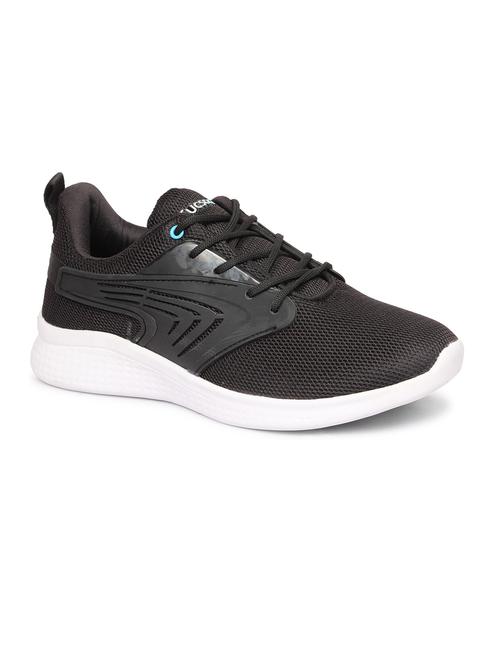 men solid black lace up sneaker - 20425430 - Standard Image - 0