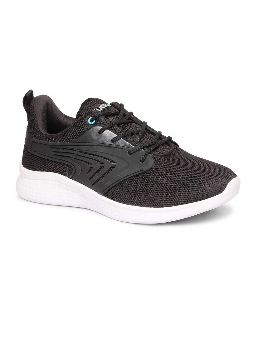men solid black lace up sneaker - 20425430 - Zoom Image - 0