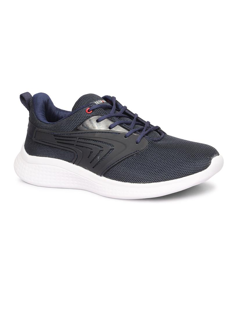 men solid navy blue lace up sneaker - 20425431 -  Zoom Image - 0