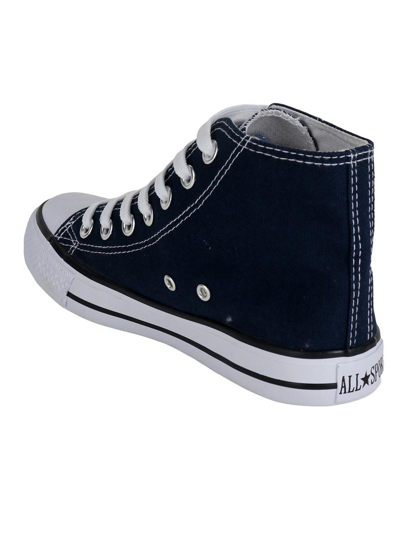 men solid black lace-up sneaker - 20425455 - Standard Image - 3