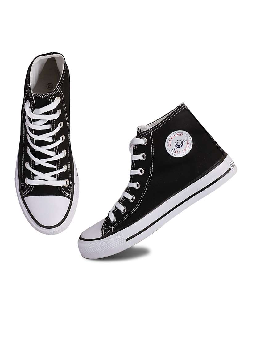 men solid black lace-up sneaker - 20425468 -  Standard Image - 3