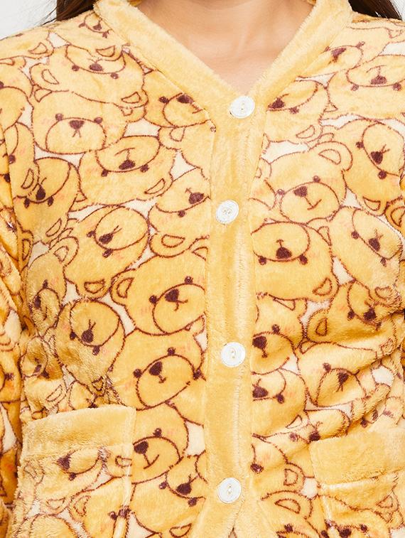 yellow wool pyjama nightwear set - 20425534 - Standard Image - 3