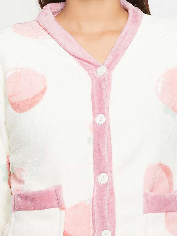 pink wool pyjama nightwear set - 20425535 -  Standard Image - 3