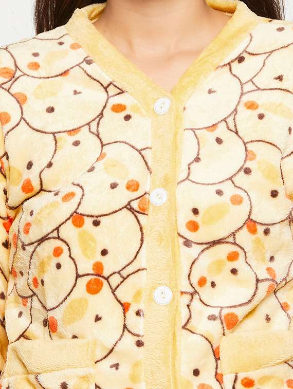 yellow wool pyjama nightwear set - 20425537 -  Standard Image - 3