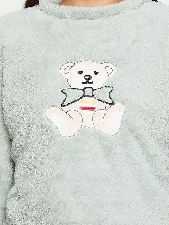 neo mint self design pyjama nightwear set - 20425546 -  Standard Image - 3