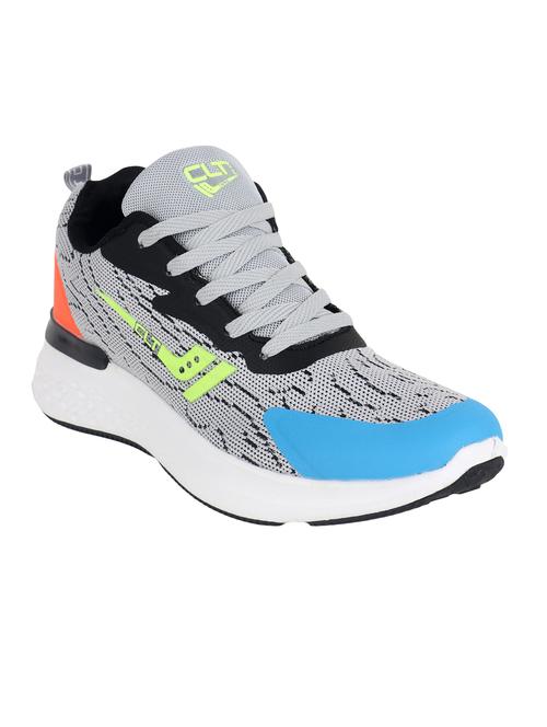 men color block grey lace up sport shoe - 20425571 - Standard Image - 0