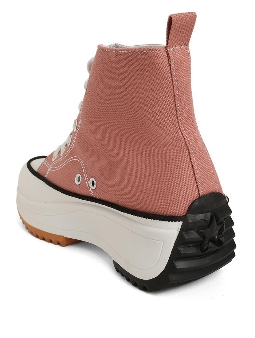 pink canvas laceup sneakers - 20425600 - Standard Image - 3
