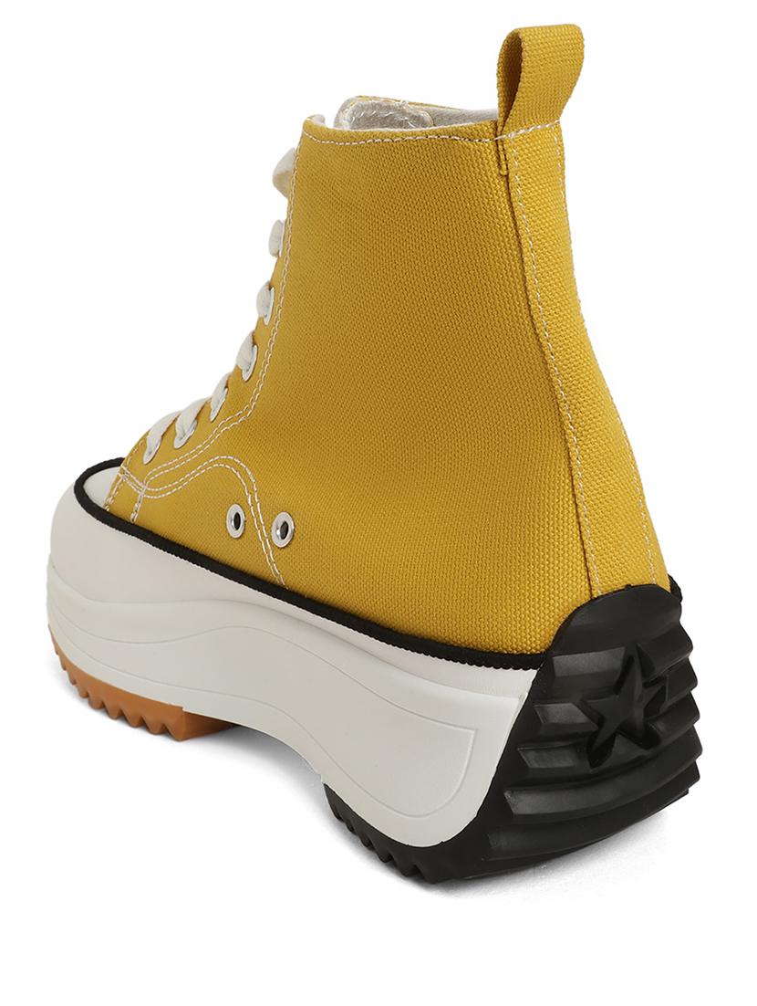 yellow canvas laceup sneakers - 20425602 - Standard Image - 3