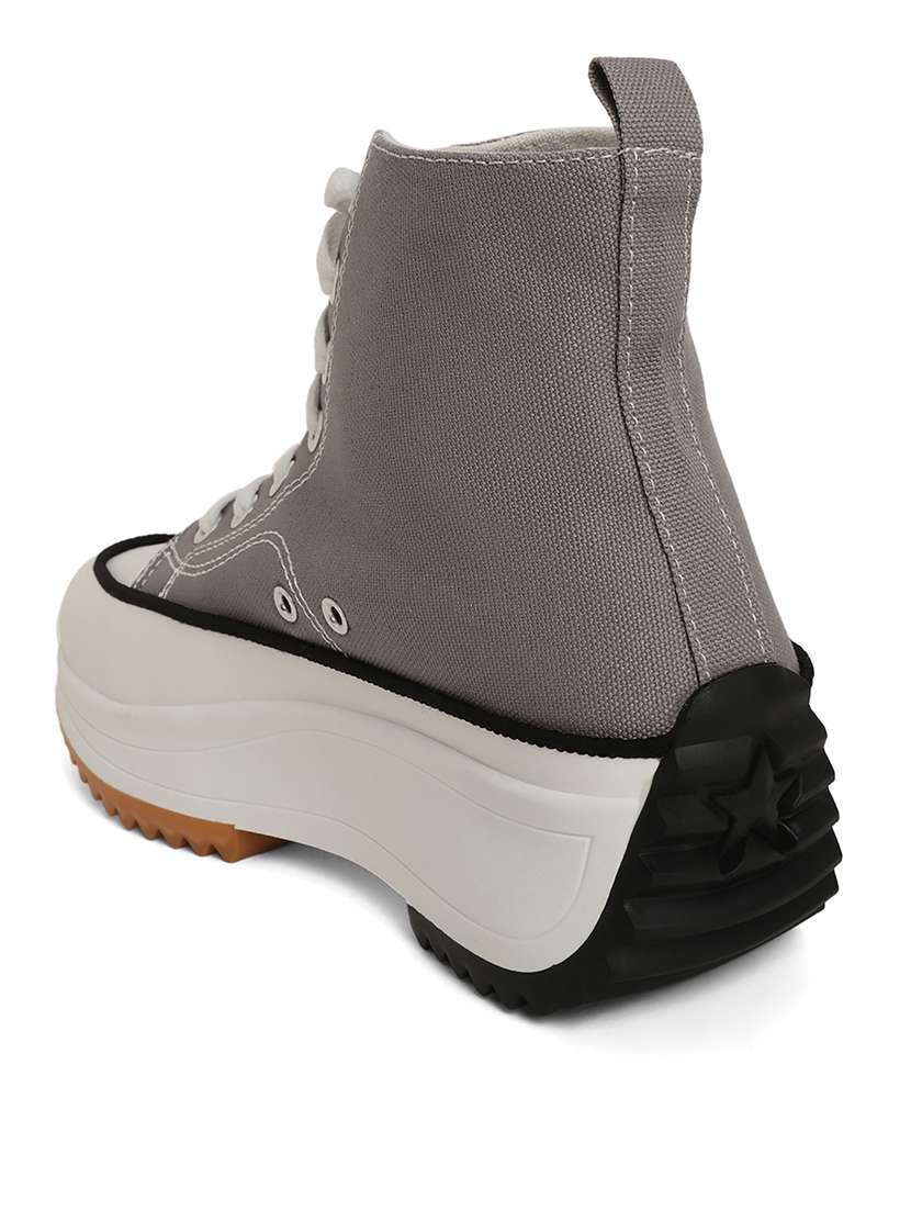 grey canvas laceup sneakers - 20425603 - Standard Image - 3