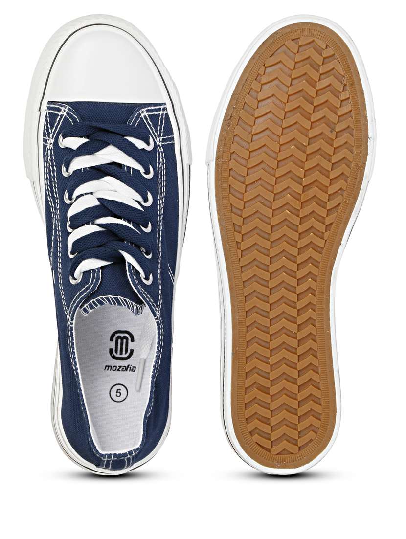 navy canvas laceup sneakers - 20425608 - Standard Image - 3