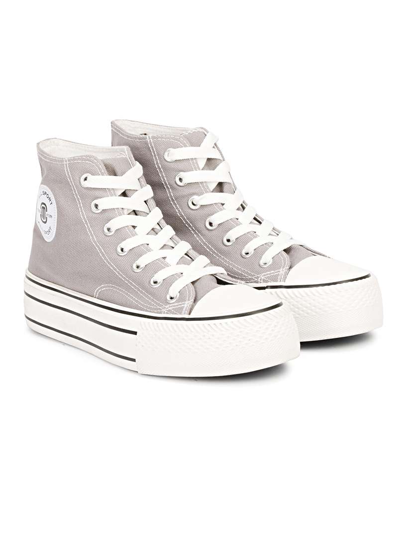 grey high ankle lace-up sneaker - 20425615 - Standard Image - 3