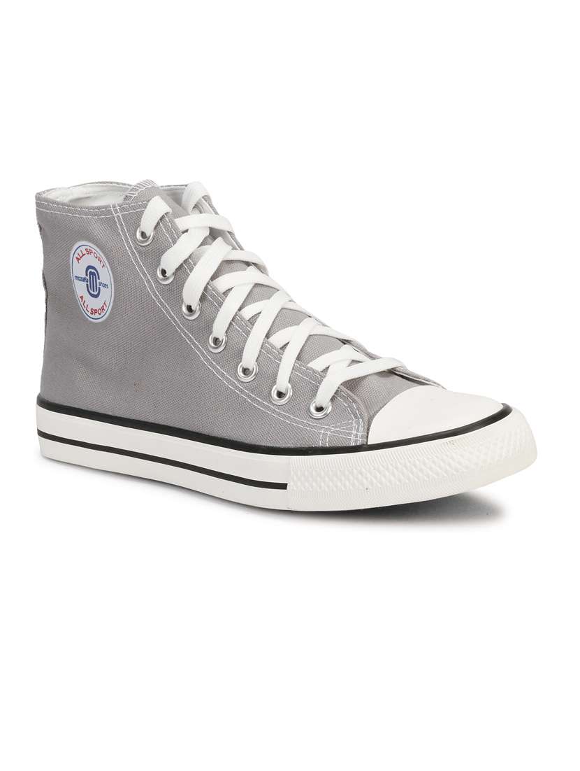 grey canvas laceup sneakers