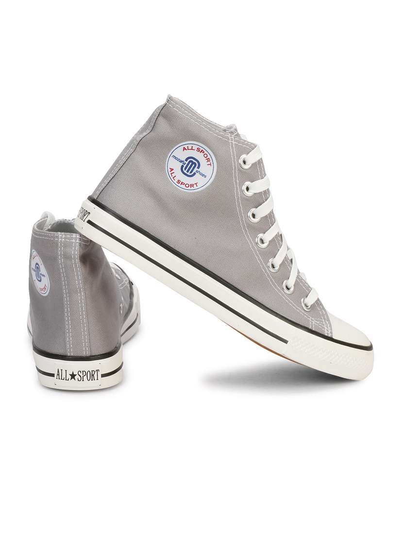 grey canvas laceup sneakers - 20425646 -  Standard Image - 3