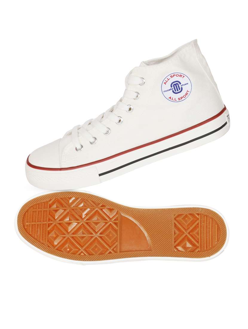 white canvas laceup sneakers - 20425651 -  Standard Image - 3