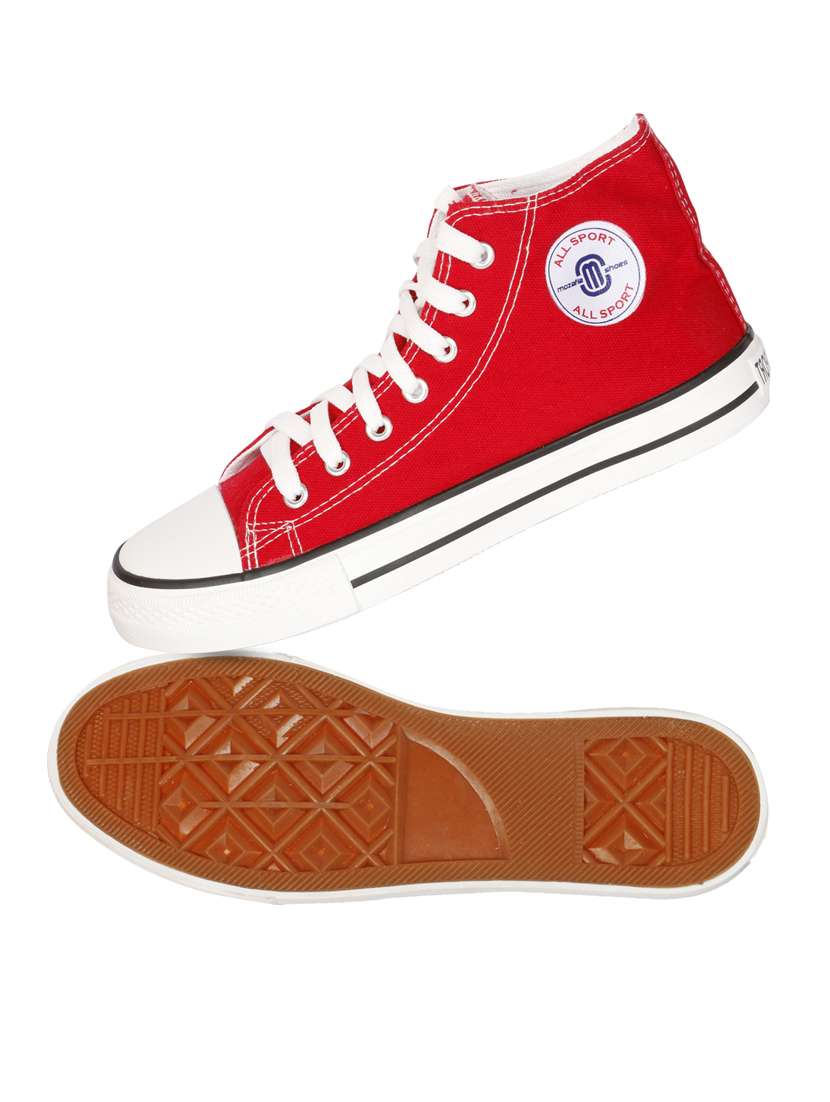 red canvas laceup sneakers - 20425652 -  Standard Image - 3