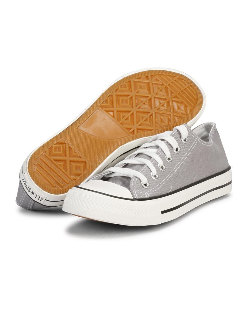 grey canvas laceup sneakers - 20425661 - Standard Image - 3