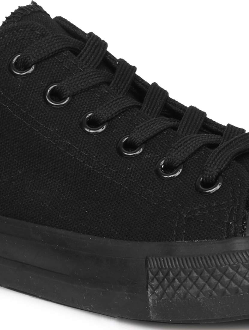 black canvas laceup sneakers - 20425665 -  Standard Image - 3
