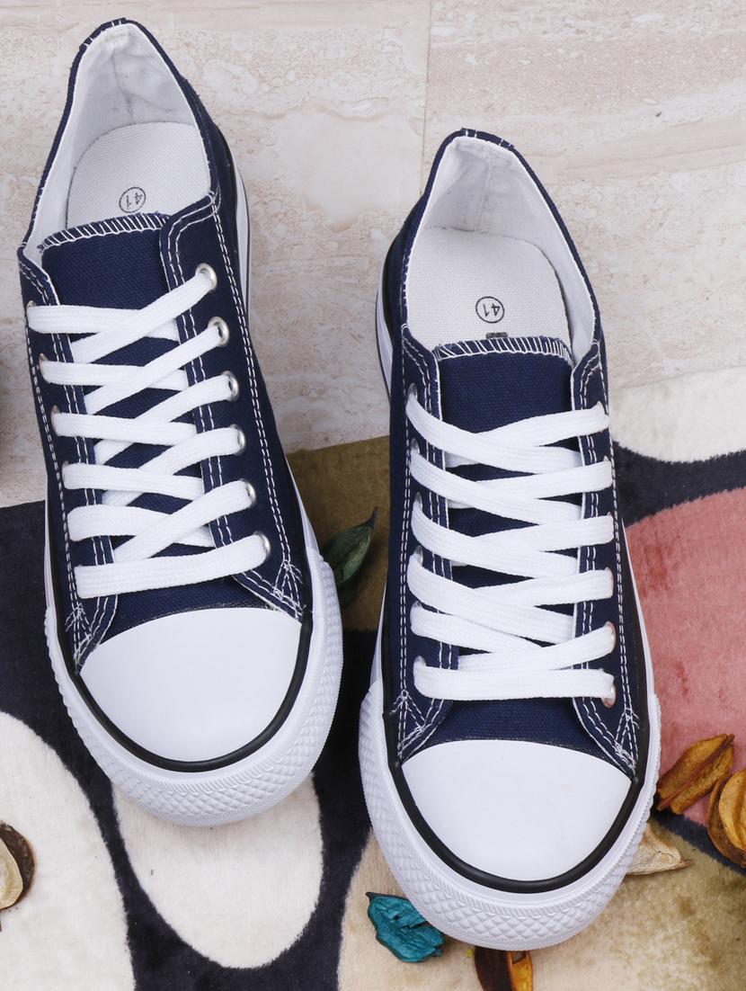 women solid navy blue lace-up sneaker - 20425671 - Zoom Image - 0