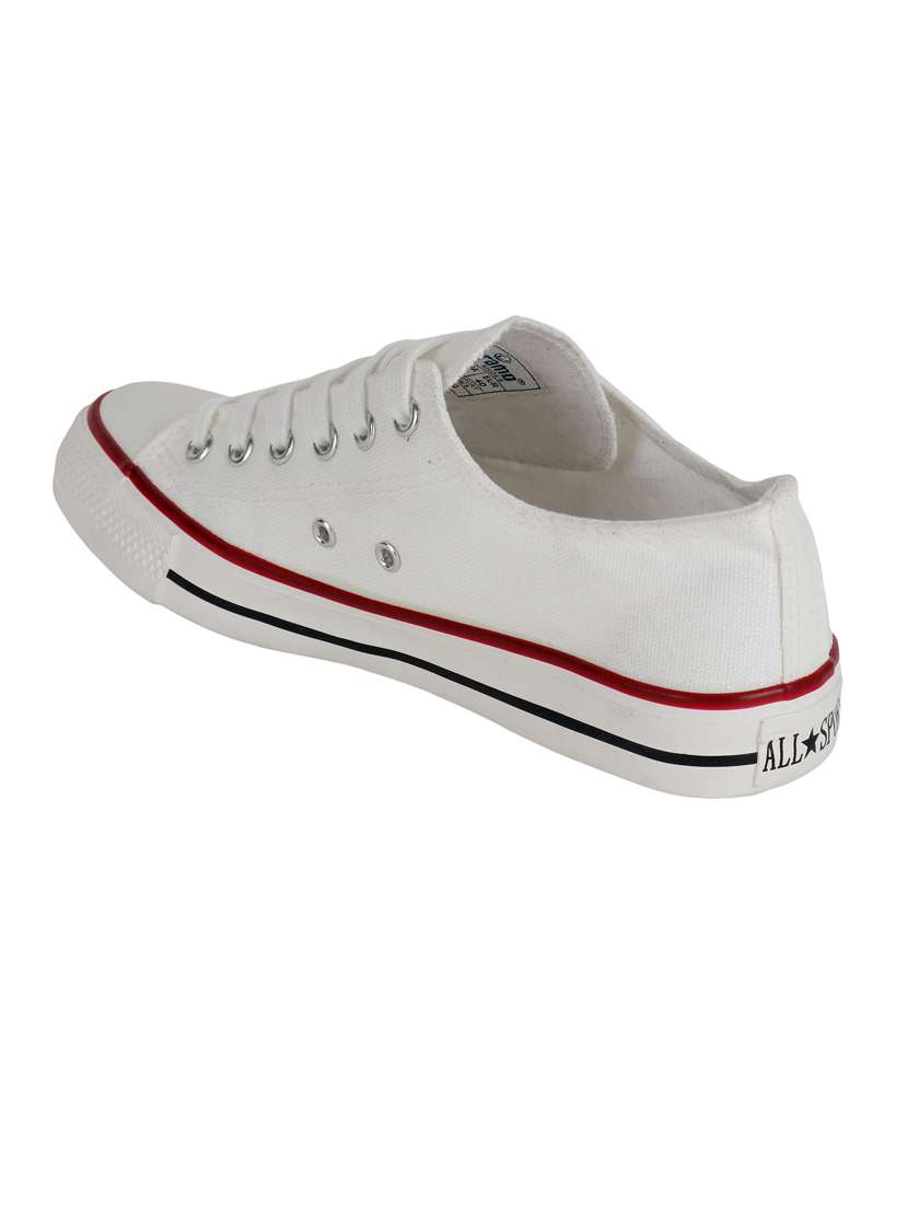 women solid white lace-up sneaker - 20425673 -  Standard Image - 3