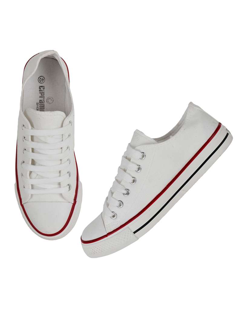 women solid white lace-up sneaker - 20425673 -  Standard Image - 5