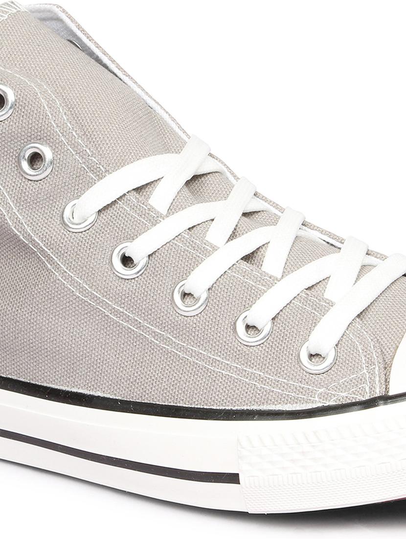 women solid grey high ankle lace-up sneaker - 20425682 - Standard Image - 3