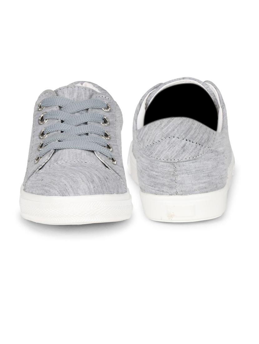 women solid grey lace-up sneaker - 20425692 - Standard Image - 3