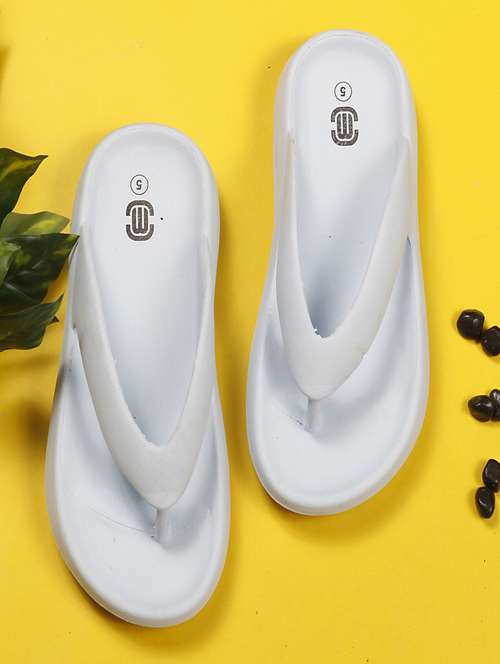 women solid white flip flop - 20425727 - Standard Image - 0