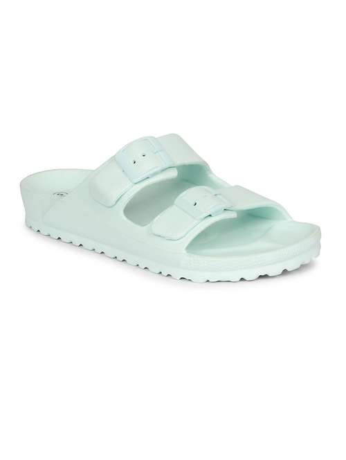 women solid turquoise flip flop - 20425733 -  Standard Image - 0