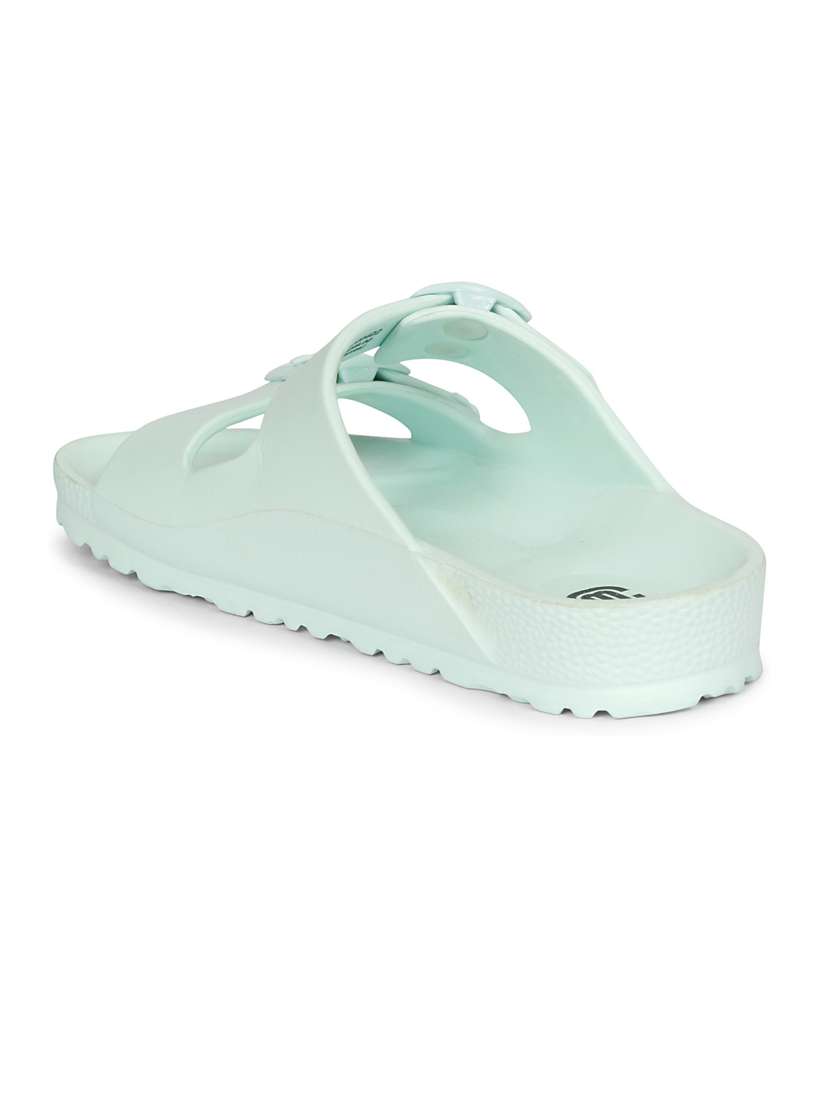 women solid turquoise flip flop - 20425733 - Standard Image - 3