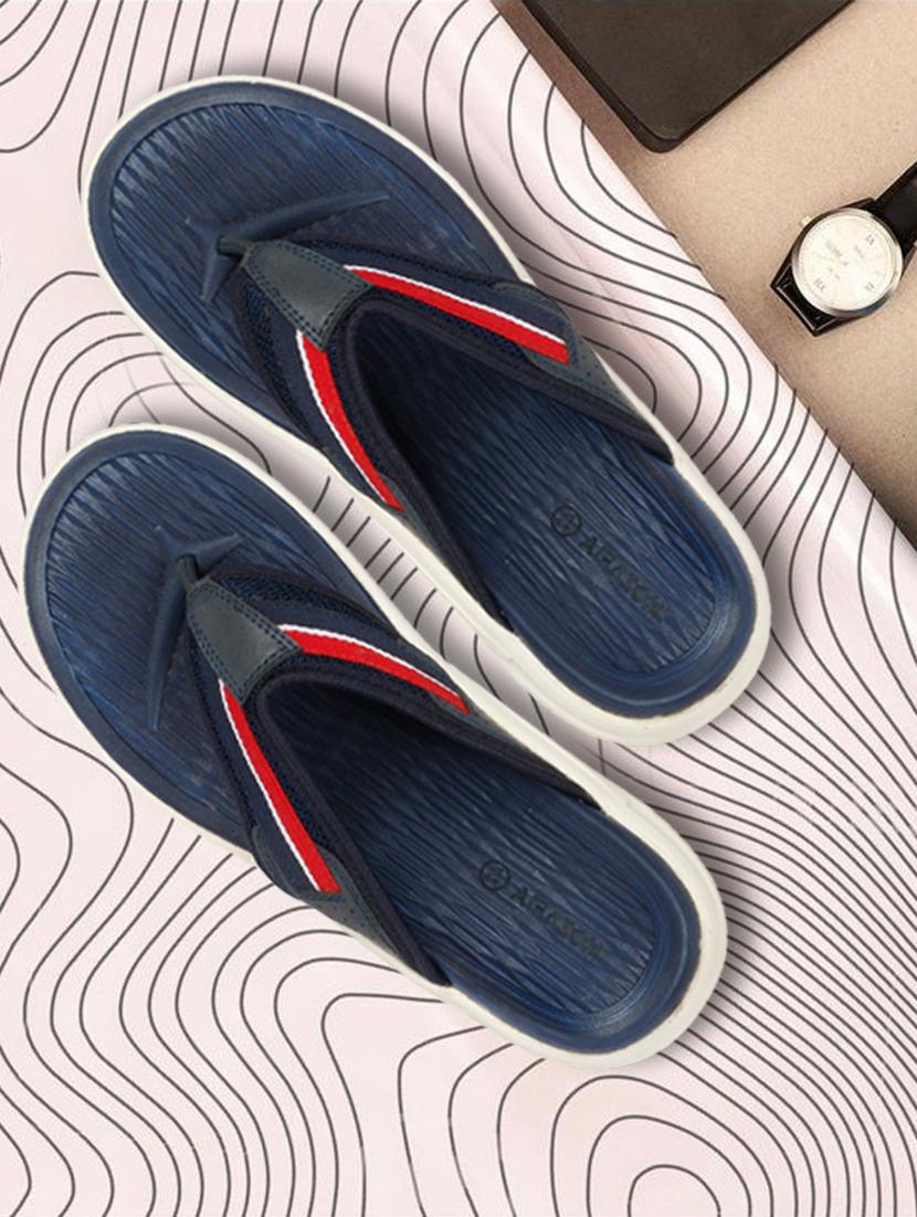 men color block navy blue flip flop