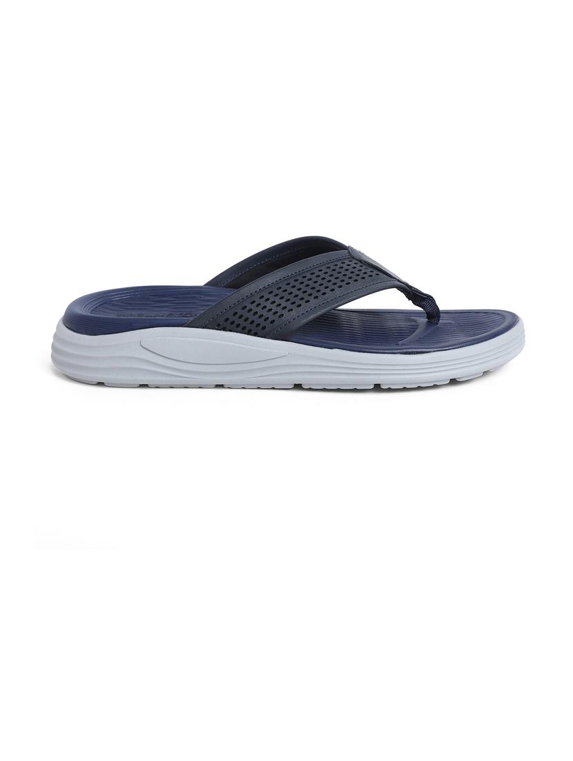 men cut work navy blue flip flop - 20425800 - Standard Image - 3